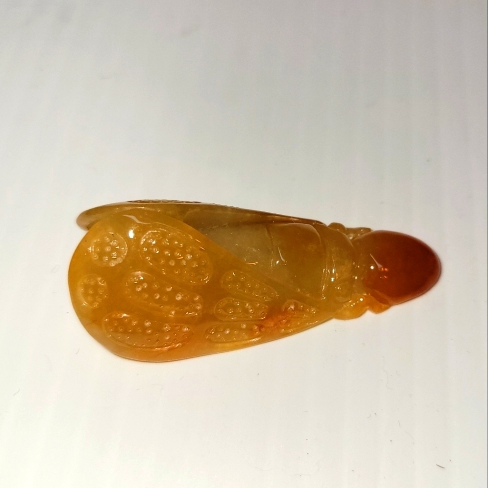 natural grade A carved jade pendant for necklace charm golden yellow amber